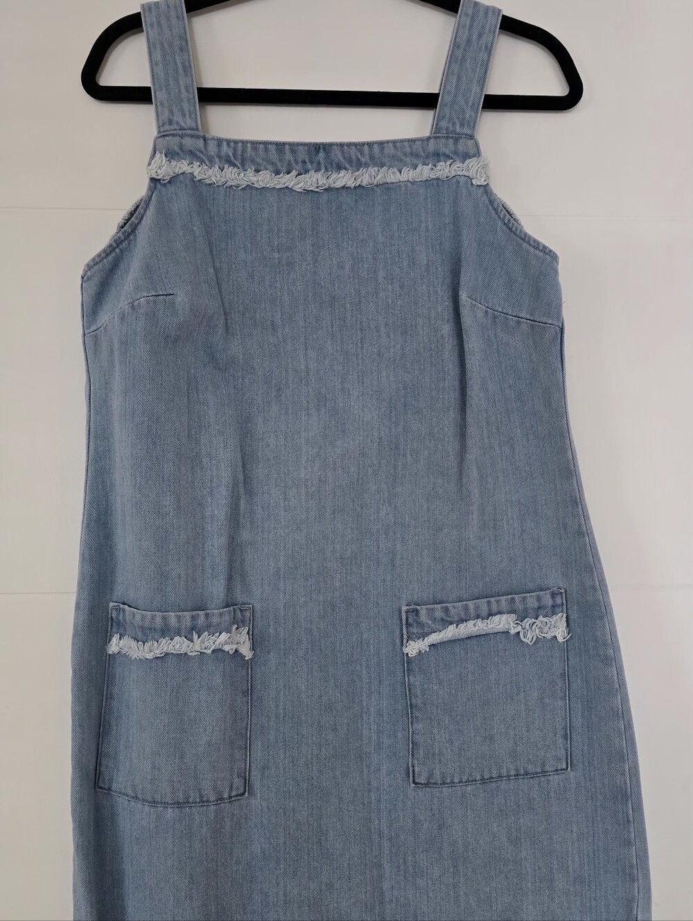 Vince Camuto 100% Cotton Light Denim Fringe Mini Dress S